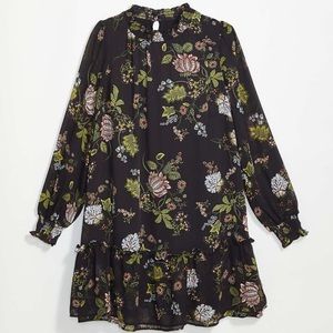 Loft Floral Smocked Ruffle Dress